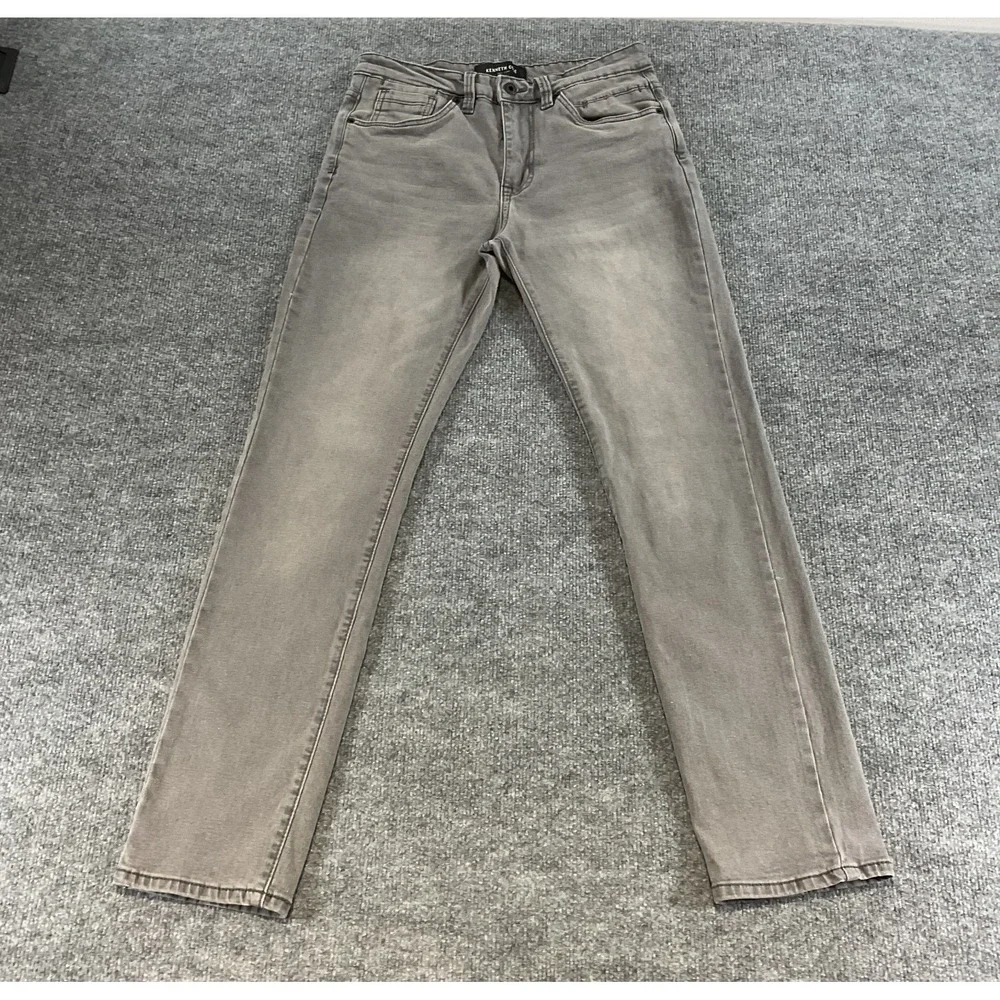 Kenneth Cole New York Athletic Fit 30x32 Gray Slim Straight Jeans Men's Stretch